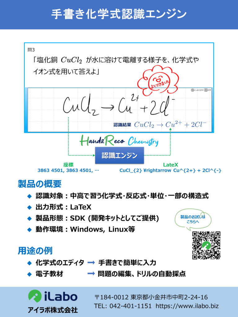 アイラボ 手書き化学式認識エンジン